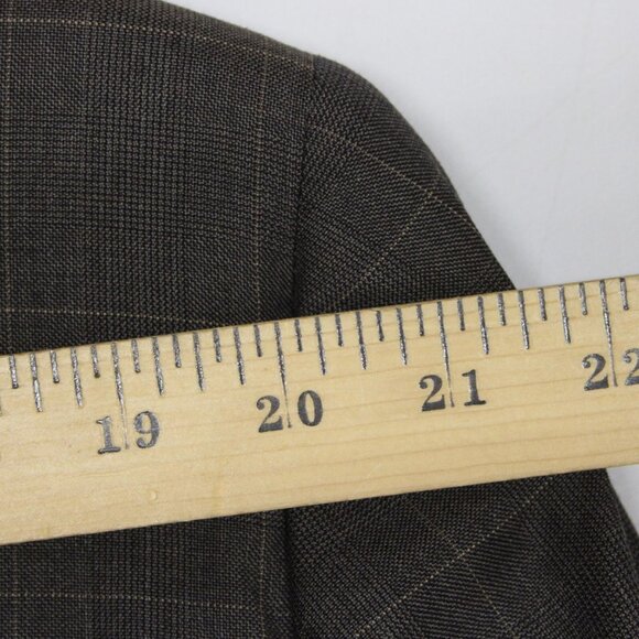 Gieves Hawkes Sz 46 XLG Brown Tan Two Button Lined 100% Wool Blazer - Picture 14 of 14